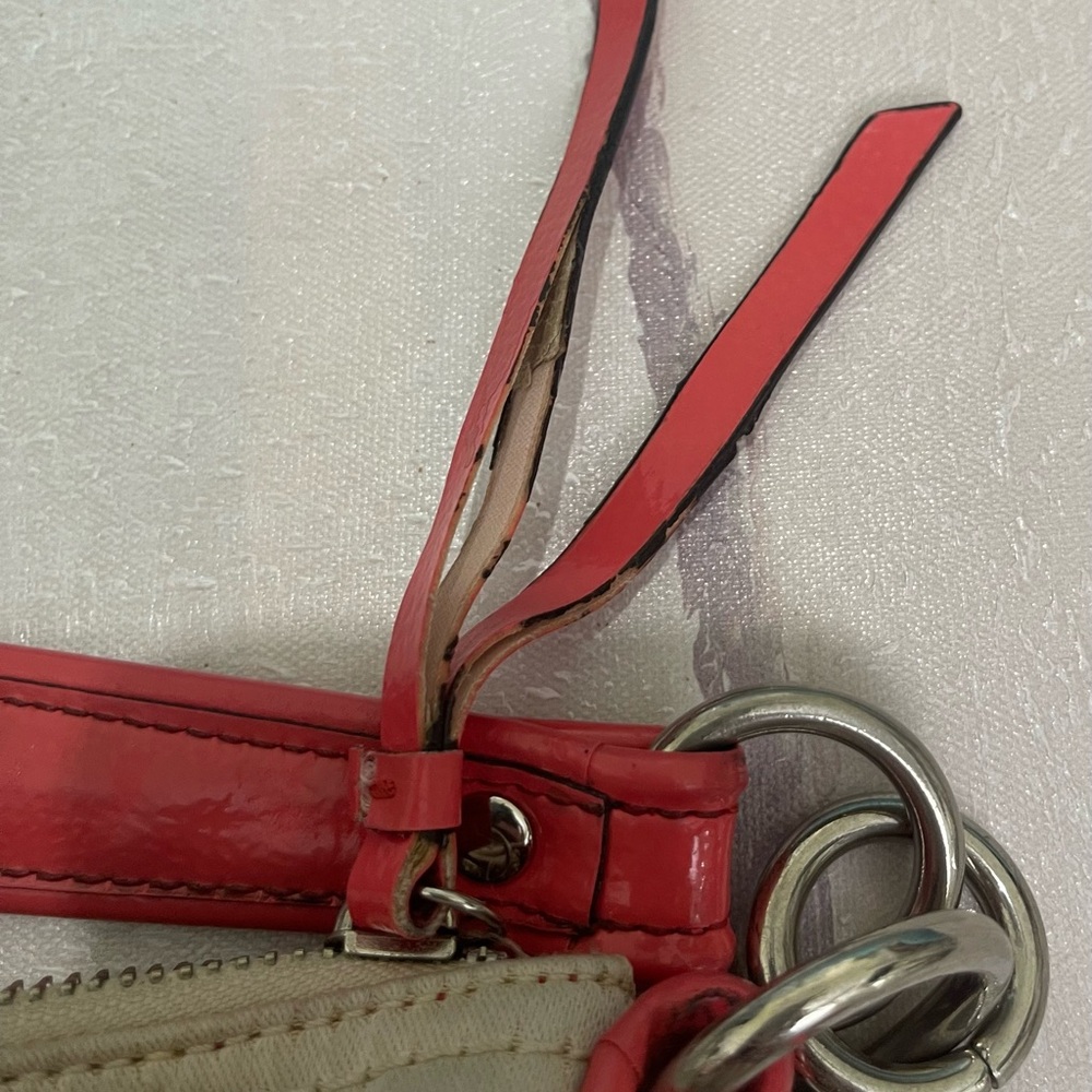 Coach Poppy Coral/Cream crossbody shoulder bag - Picture 12 of 13